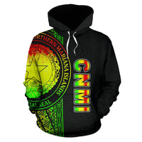 Northern Mariana Islands Polynesian All Over Hoodie Reggae Line - Polynesian Pride
