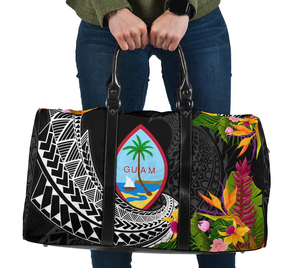 Guam Travel Bag - Seal Spiral Polynesian Patterns Travel Bag - Black - Guam One size Black - Polynesian Pride