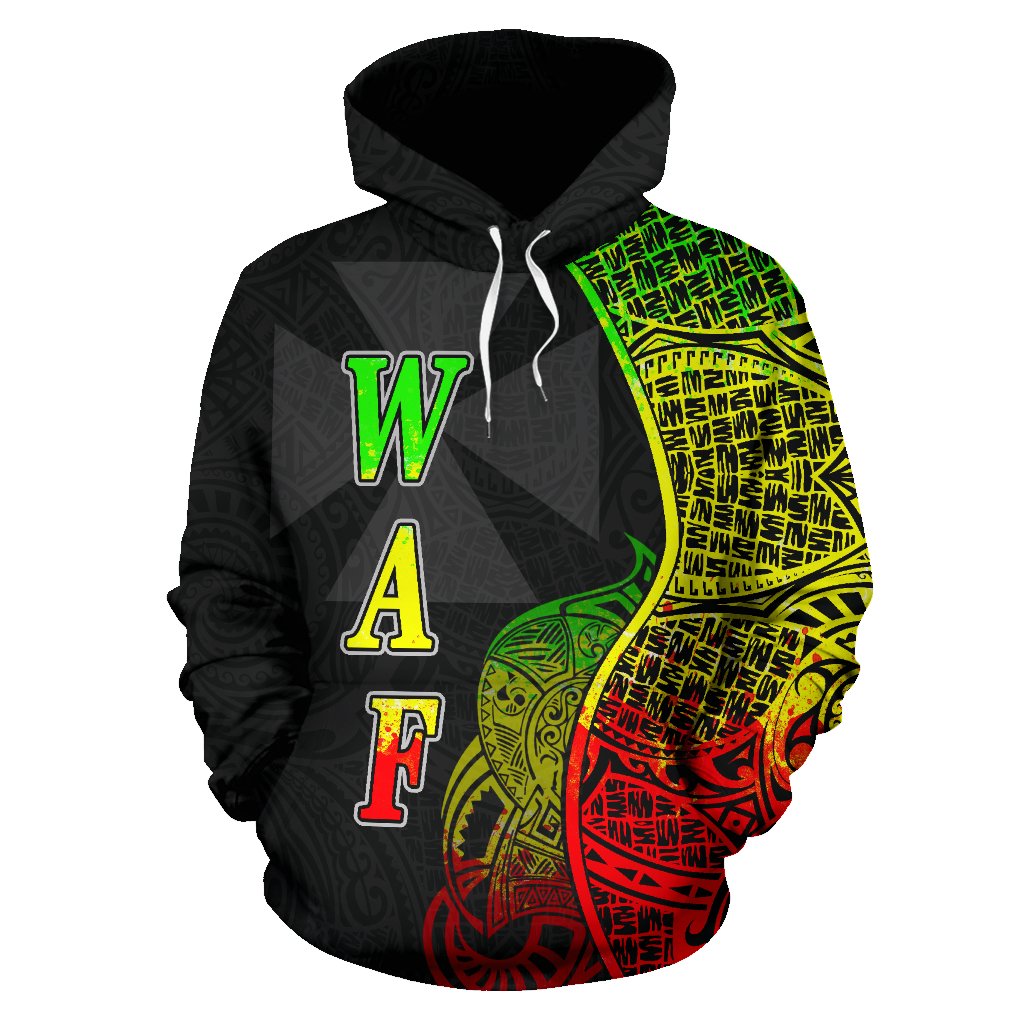 Wallis nd Futuna Polynesian Hoodie Coconut Tree Reggae - Polynesian Pride