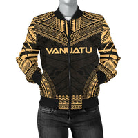 Vanuatu Polynesian Chief Women'S Bomber Jacket - Gold Version Gold - Polynesian Pride