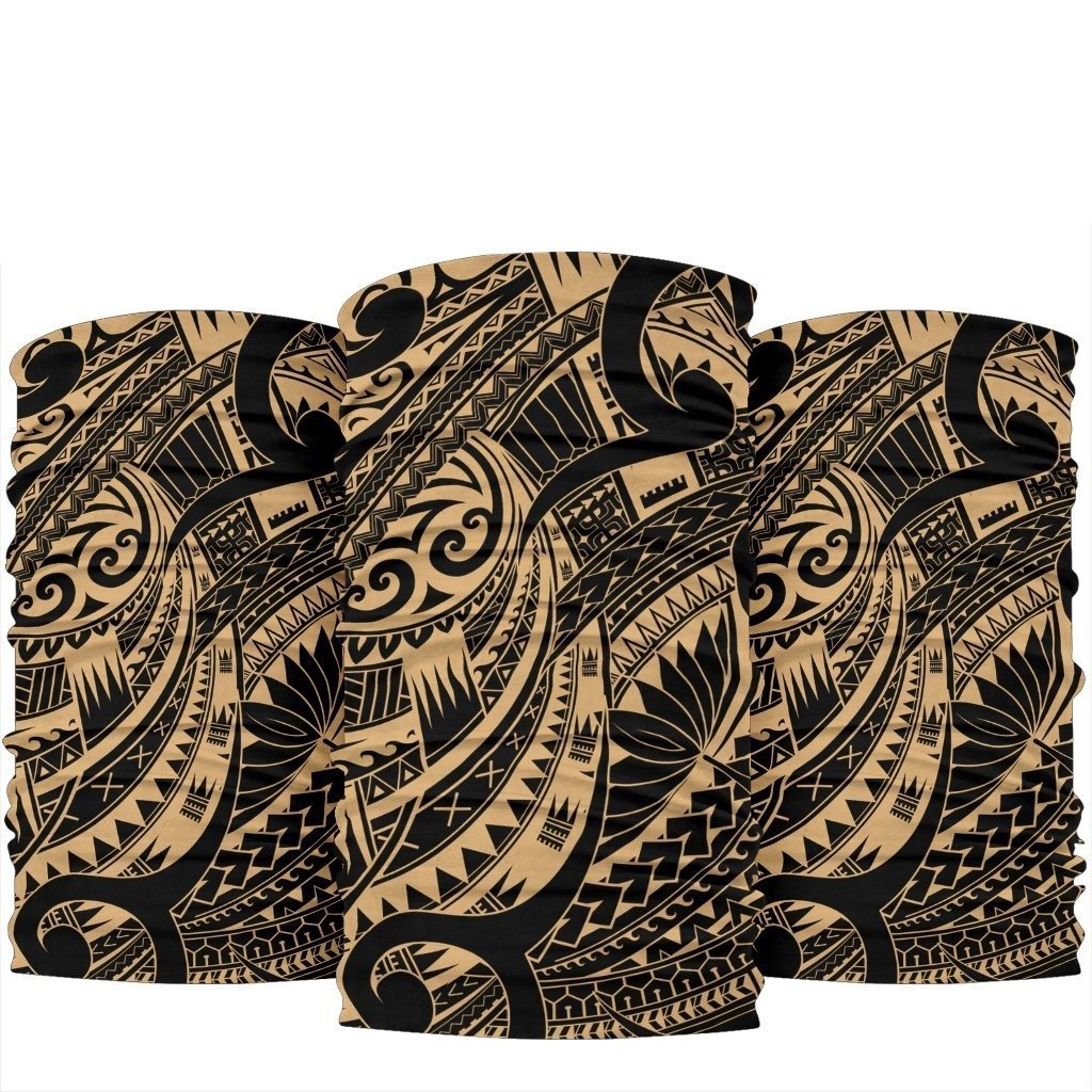 New Zealand Maori Polynesian Tattoo Bandana - Gold One Size Gold - Polynesian Pride