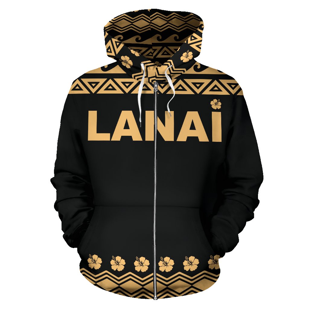 Lanai All Over Zip up Hoodie Polynesian Turtle Hoodie - Polynesian Pride