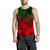Polynesian Men's Tank Top - Red Hibiscus Patterns - Polynesian Pride