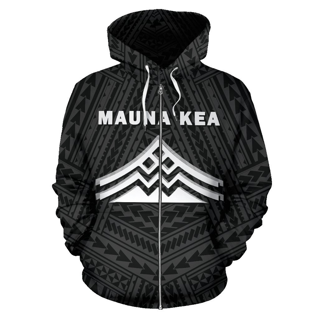 Hawaii Mauna Kea Polynesian Zip up Hoodie White - Polynesian Pride