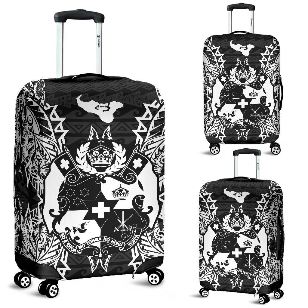 Tonga Polynesian Luggage Covers Map Black Black - Polynesian Pride