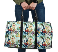 Tropical Flower, Plant And Leaf Pattern Hawaii Travel Bag Travel Bag One size Black - Polynesian Pride