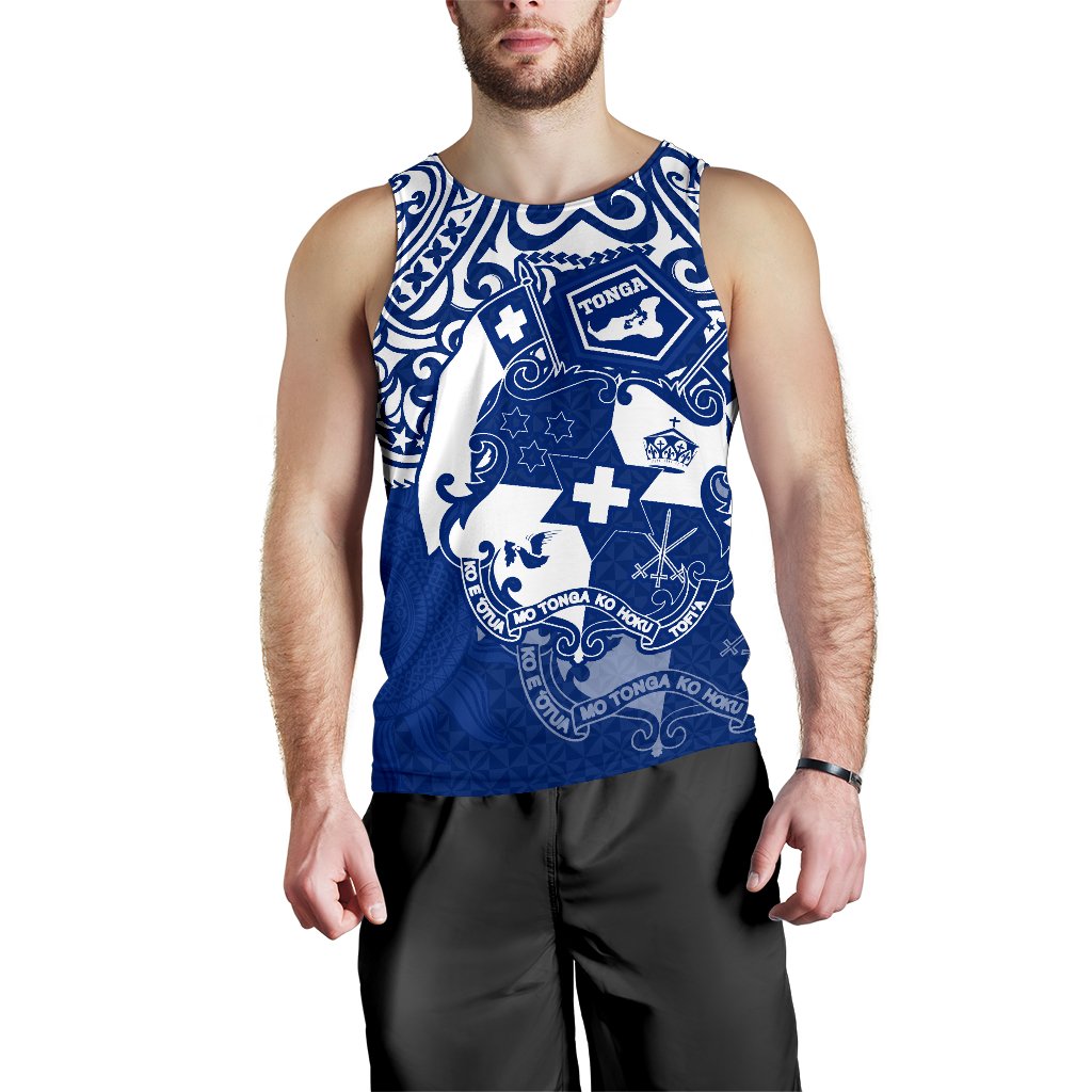 Tonga Polynesian Men's Tank - Tongan Pride (Bright Blue) - Polynesian Pride