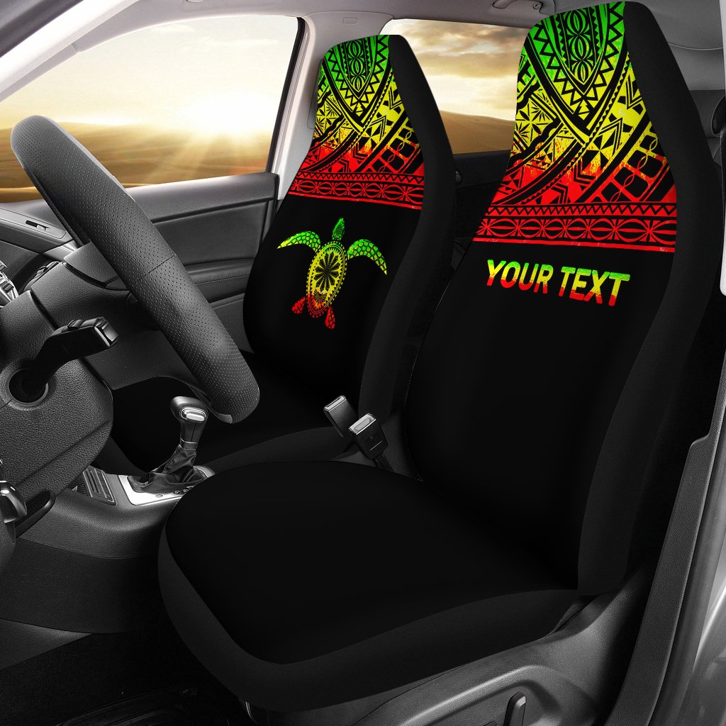 Hawaii Custom Personalised Car Seat Covers - Polynesian Turtle Reggae Horizontal Universal Fit Reggae - Polynesian Pride