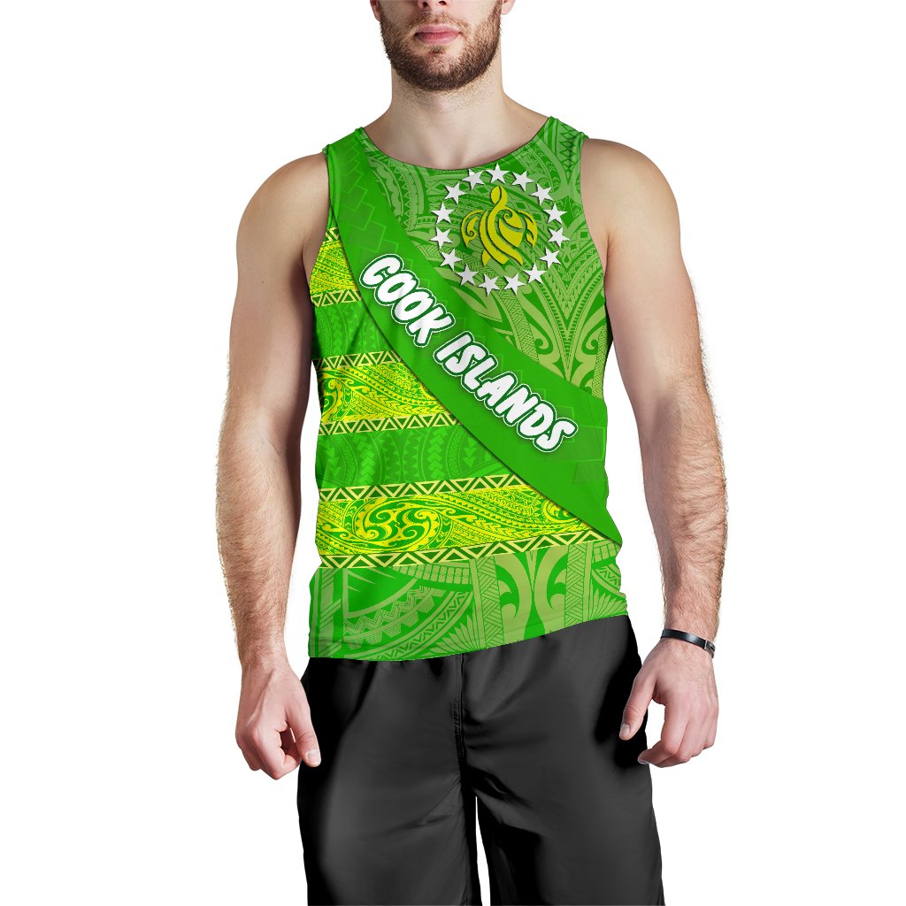 Cook Islands Men Tank Top Polynesian Victorian Vibes Green - Polynesian Pride