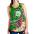 Hawaii Polynesian Women's Racerback Tank - Hawaii Seal With Turtle Plumeria (Green) - Polynesian Pride