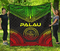 Palau Premium Quilt - Palau Seal Polynesian Chief Reggae Version - Polynesian Pride