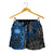 Samoa Polynesian Shorts (Women) - Blue Turtle Flowing - Polynesian Pride