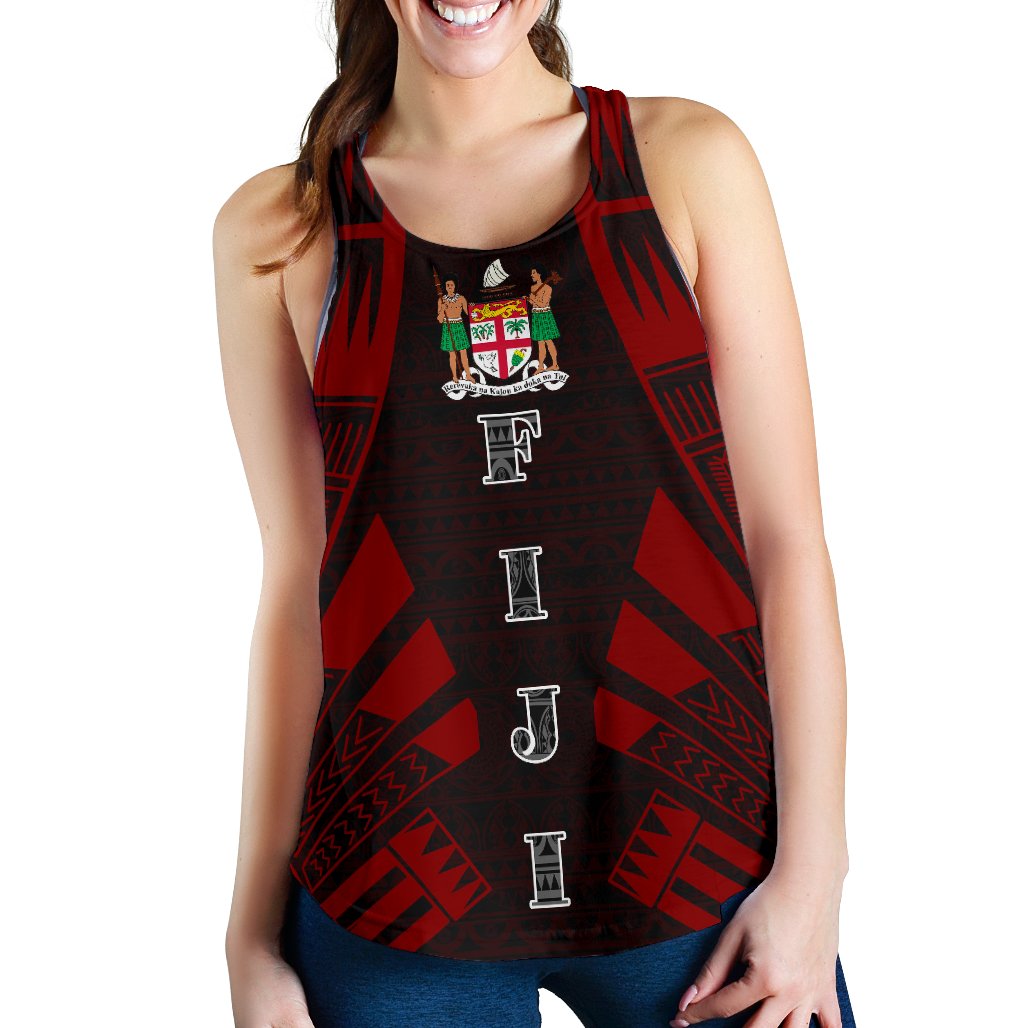 Fiji Women Racerback Tank - Polynesian Tattoo Red Red - Polynesian Pride