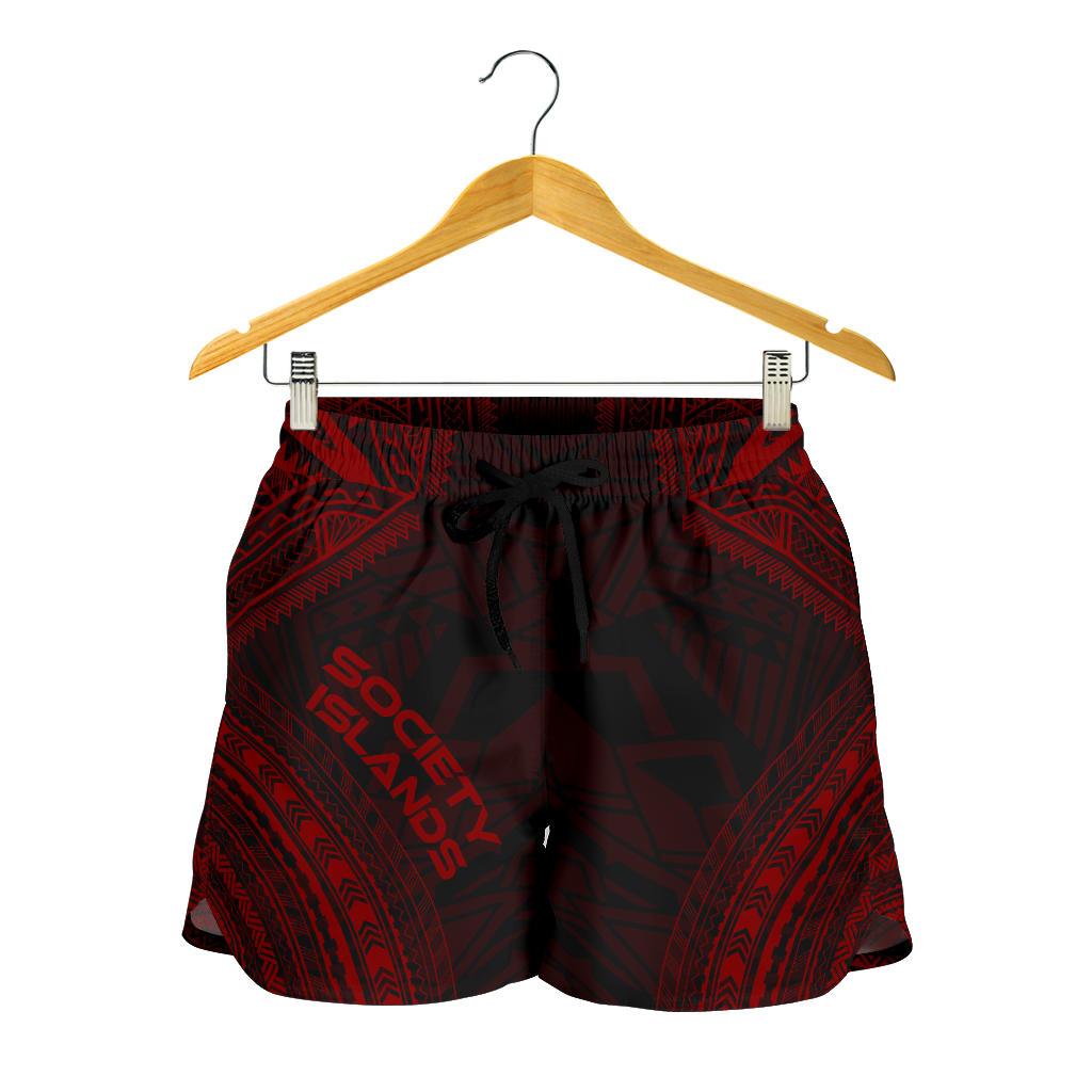 Society Islands Women's Shorts - Polynesian Chief Red Version Women Red - Polynesian Pride