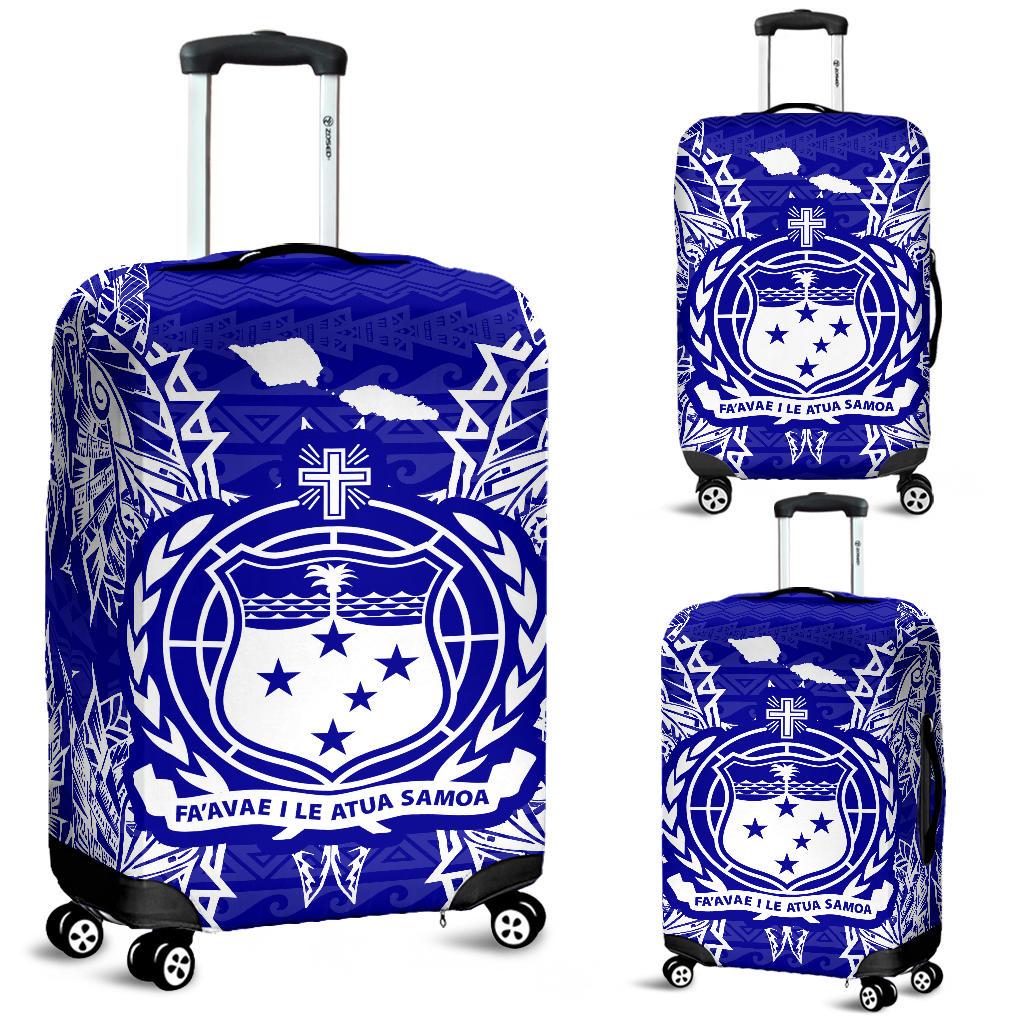 Samoa Polynesian Luggage Covers Map Blue Blue - Polynesian Pride