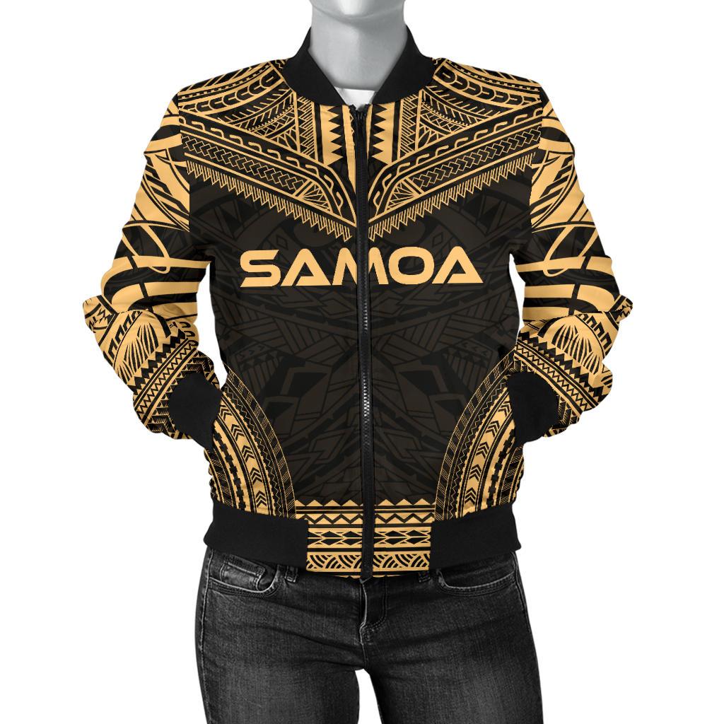 Samoa Polynesian Chief Women'S Bomber Jacket - Gold Version Gold - Polynesian Pride