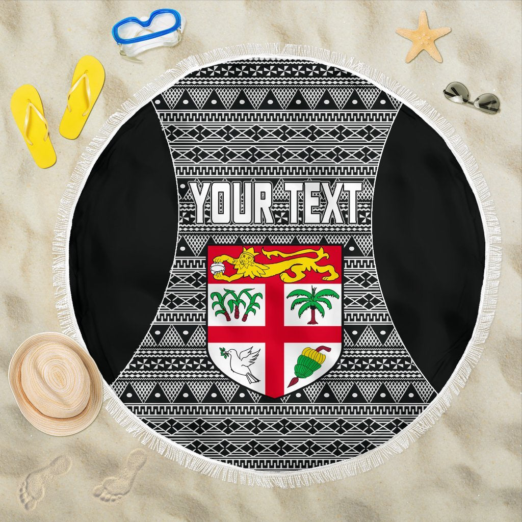 Fiji Custom Personalised Beach Blanket - Tapa Pattern Sport Style - Polynesian Pride