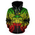 Polynesian Hawaii All Over Zip up Hoodie Map Turtle Reggae - Polynesian Pride