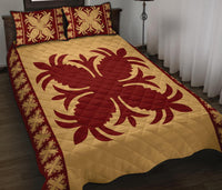 Hawaiian Quilt Pattern Pineapple Quilt Bed Set - Polynesian Pride