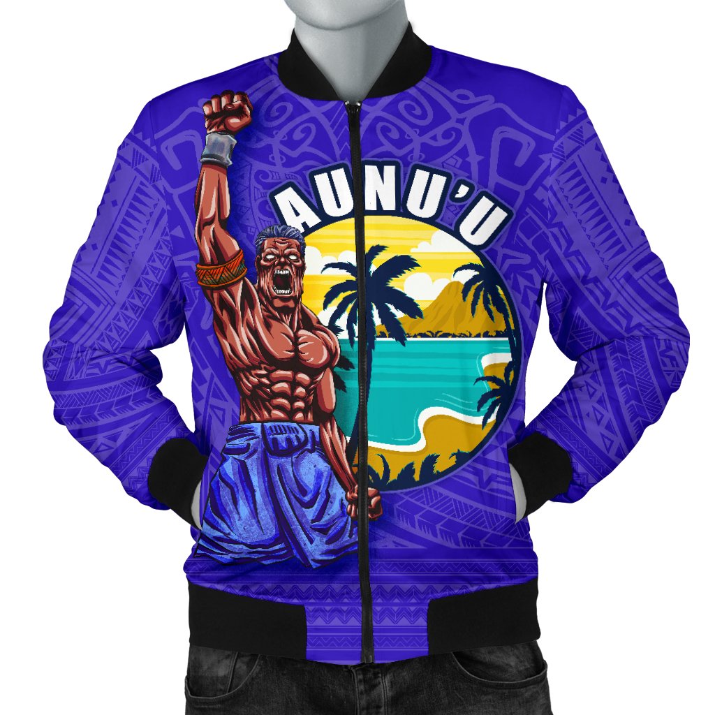 American Samoa Polynesian Men Bomber Jacket - Aunu'u Island PURPLE - Polynesian Pride