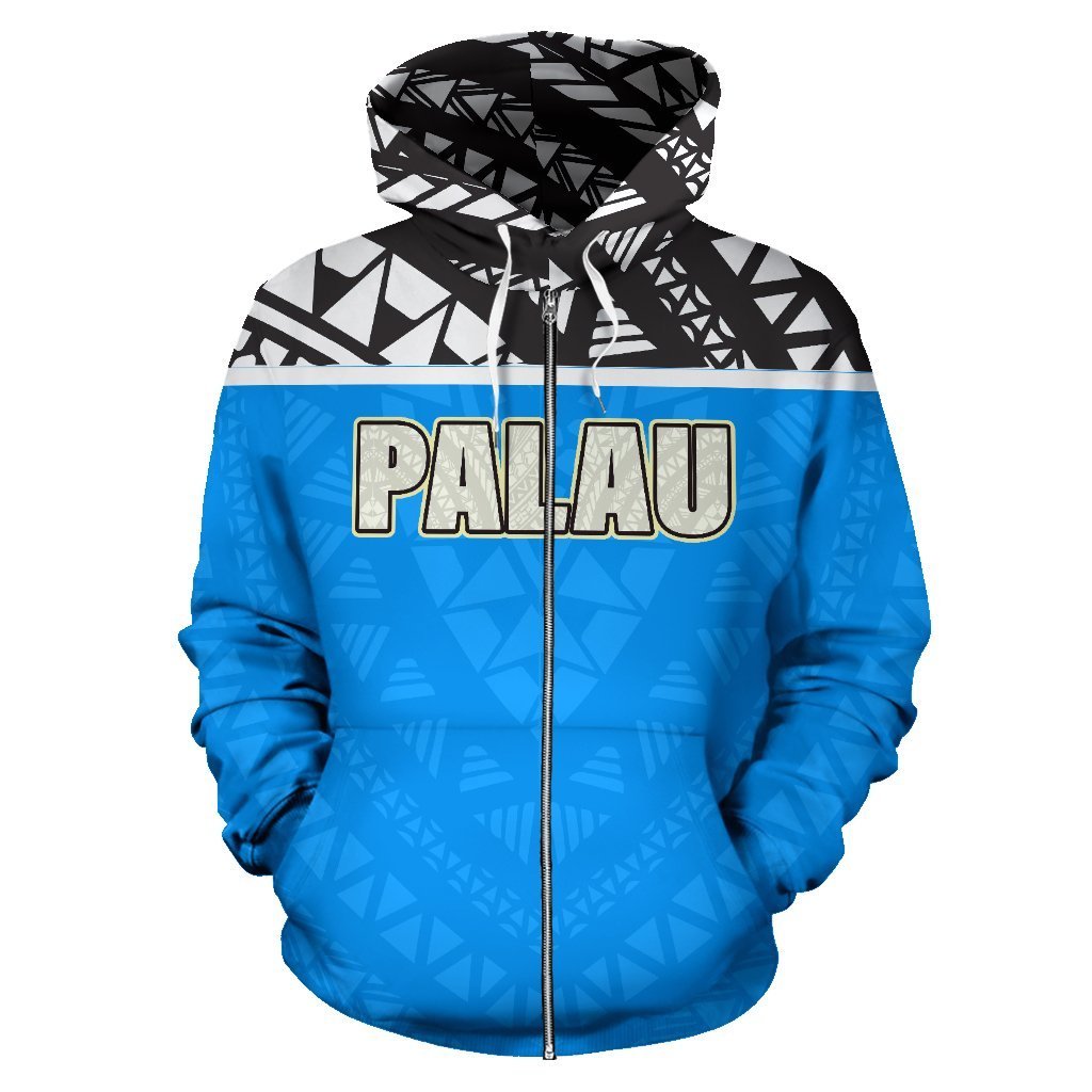 Palau All Over Zip up Hoodie Polynesian Hoodie Style - Polynesian Pride