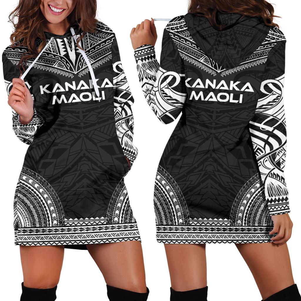 Kanaka Maoli Women's Hoodie Dress - Polynesian Black Chief Black - Polynesian Pride