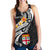 Fiji Custom Personalised Women's Racerback Tank - Fiji Seal Polynesian Patterns Plumeria (Black) - Polynesian Pride