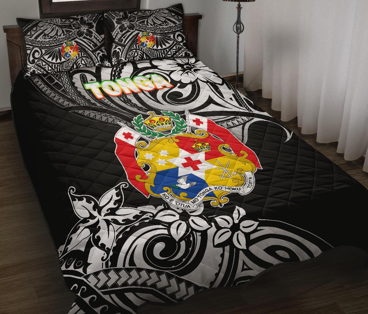 Mate Ma'a Tonga Rugby Quilt Bed Set Polynesian Unique Vibes - Black Black - Polynesian Pride