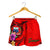 Samoa Polynesian Women's Shorts - Floral With Seal Red - Polynesian Pride