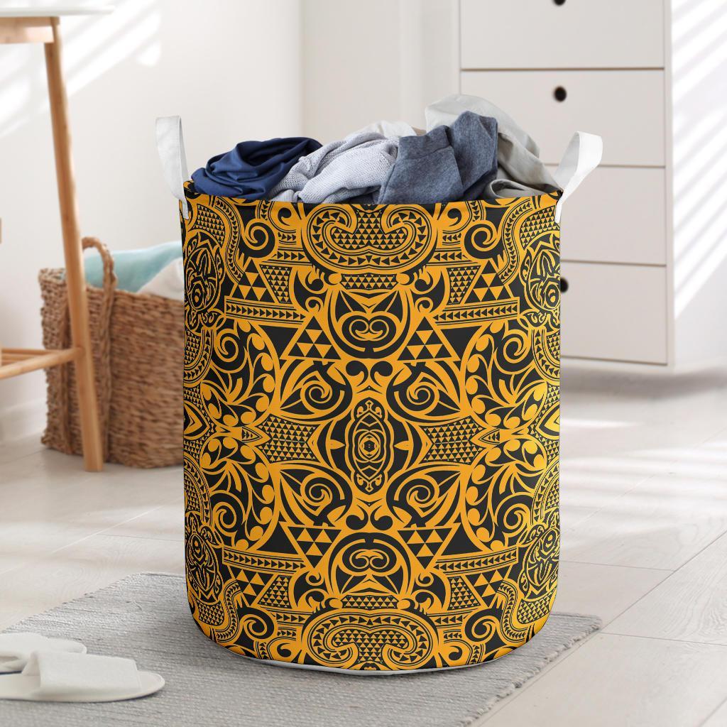 Polynesian Kakau Turtle Old Hawaii Laundry Basket Laundry Basket One Size Black - Polynesian Pride