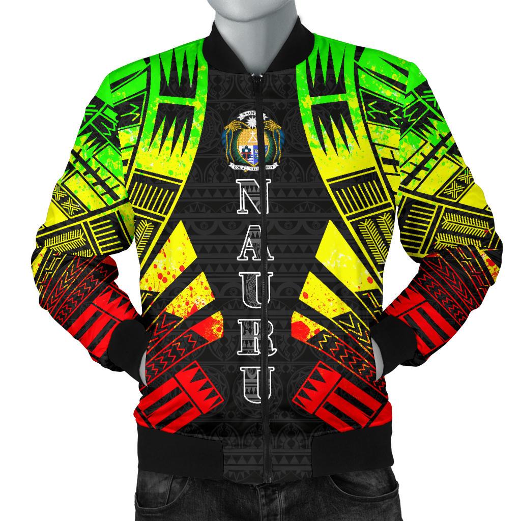 Nauru Men Bomber Jackets - Polynesian Tattoo Reggae Reggae - Polynesian Pride