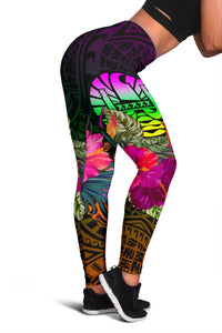 Tahiti Polynesian Leggings - Summer Hibiscus - Polynesian Pride
