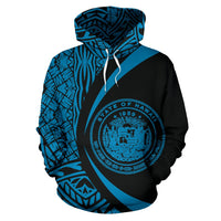 Hawaii Polynesian Hoodie Circle Style Bule - Polynesian Pride