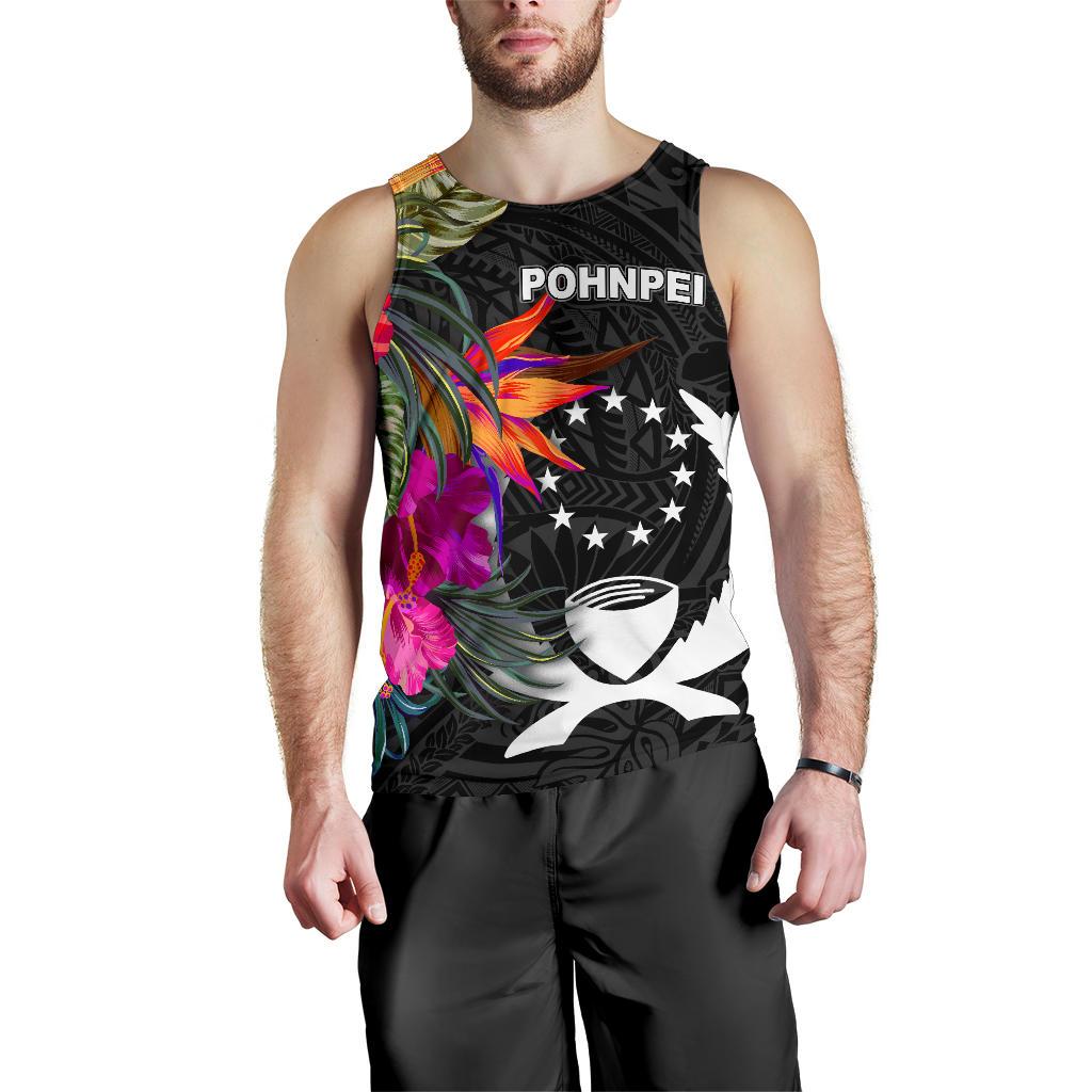 Pohnpei Men's Tank Top - Polynesian Hibiscus Pattern - Polynesian Pride