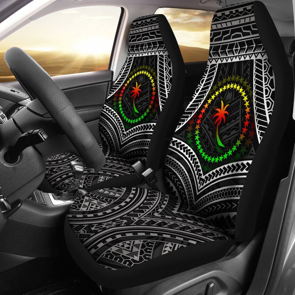 Chuuk Polynesian Car Seat Covers - Chuuk Flag Reggae Color Universal Fit Reggae - Polynesian Pride