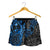 Guam Polynesian Shorts (Women) - Blue Turtle Flowing - Polynesian Pride