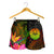 Tahiti Polynesian Women's Shorts - Hibiscus and Banana Leaves - Polynesian Pride