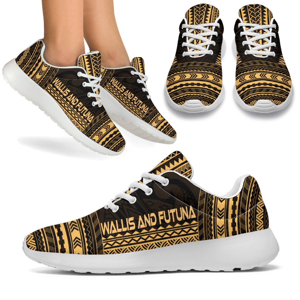 Wallis And Futuna Sporty Sneakers - Polynesian Chief Gold Version White - Polynesian Pride