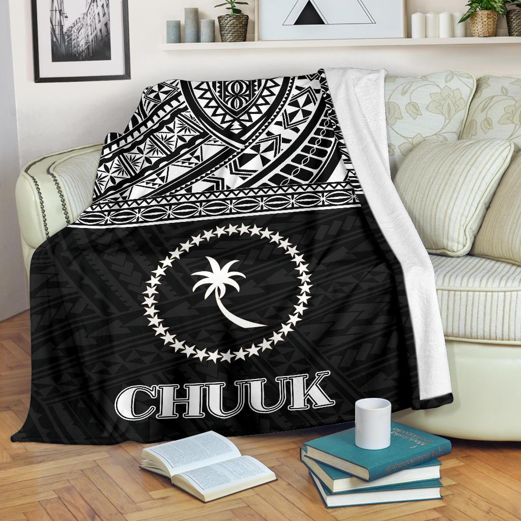 Chuuk States Premium Blanket - Micronesian White Black Version White - Polynesian Pride