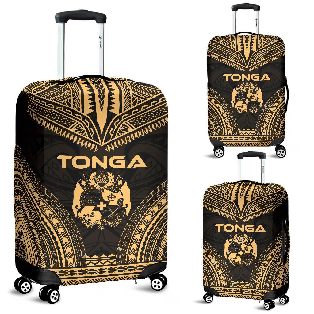 Tonga Polynesian Chief Luggage Cover - Gold Version Gold - Polynesian Pride