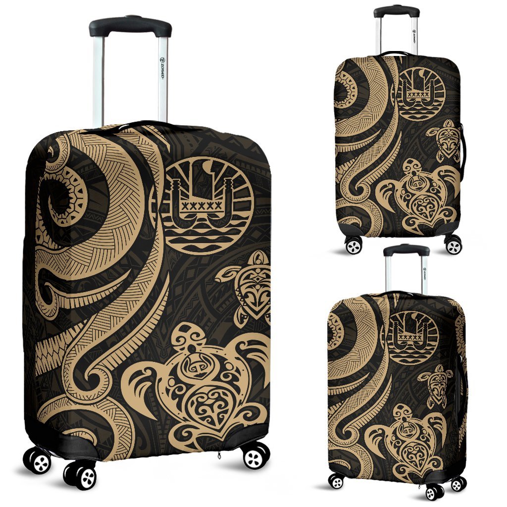 Tahiti Polynesian Luggage Covers - Gold Tentacle Turtle Gold - Polynesian Pride