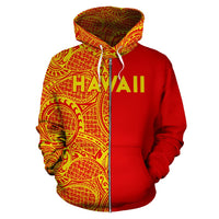 Polynesian Madame Pele Plumeria Hawaii Zip Hoodie The Half - Polynesian Pride