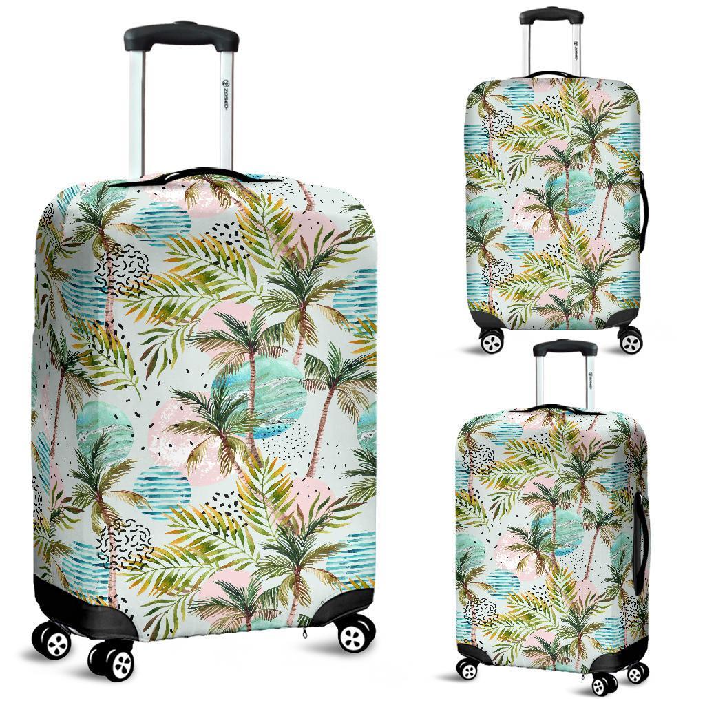 Hawaii Vintage Tropical Jungle Leaves Orchid Bird Luggage Cover White - Polynesian Pride