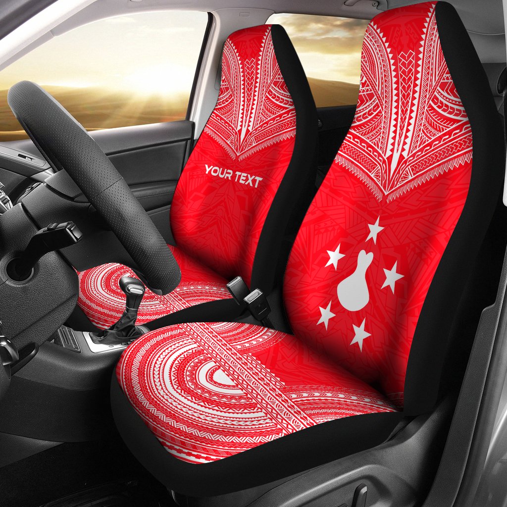 Austral Islands Custom Personalised Car Seat Cover - Austral Islands Flag Polynesian Chief Tattoo Red Version Universal Fit Red - Polynesian Pride