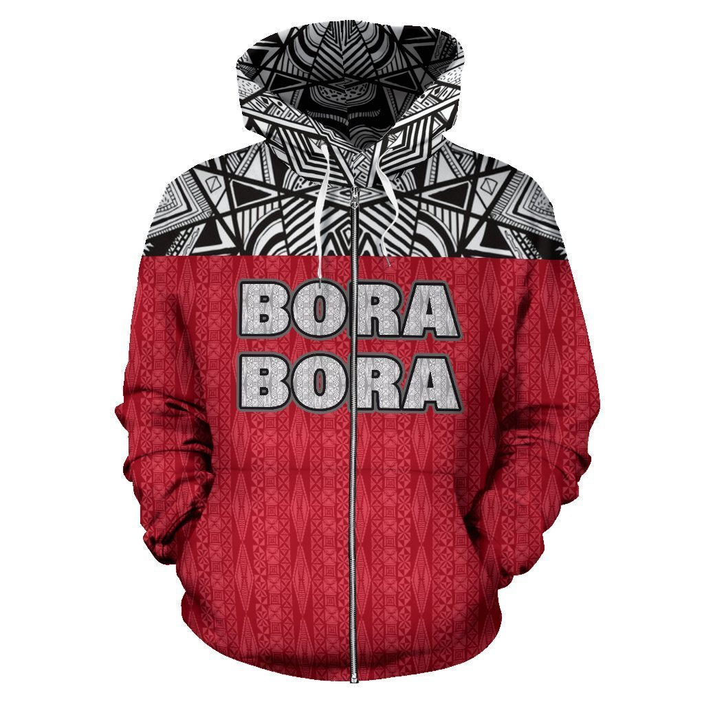 Bora Bora All Over Zip up Hoodie Polynesian Hoodie Version - Polynesian Pride
