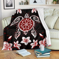 Hawaiian Reddie Turtle Plumeria Blanket - Polynesian Pride