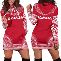Samoa Women's Hoodie Dress - Polynesian Flag Chief Red - Polynesian Pride