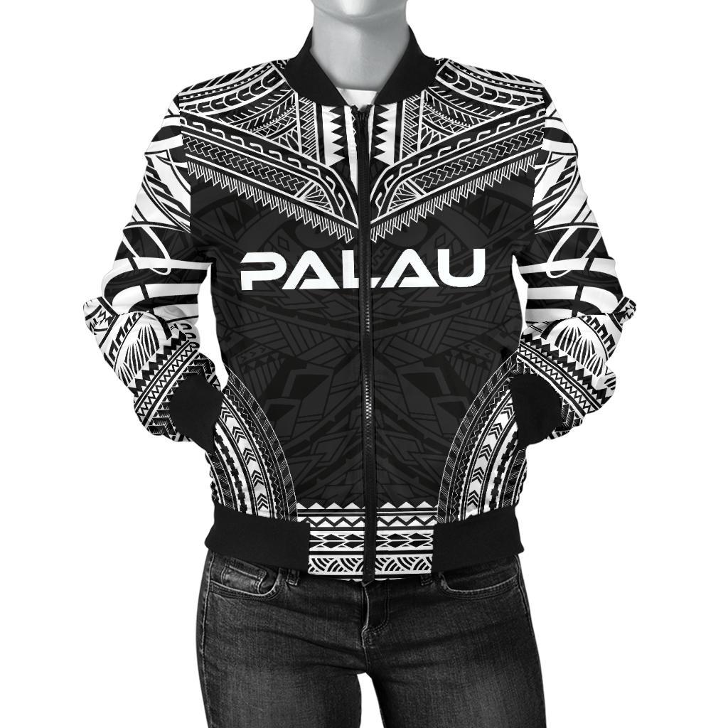 Palau Polynesian Chief Women'S Bomber Jacket - Black Version Black - Polynesian Pride