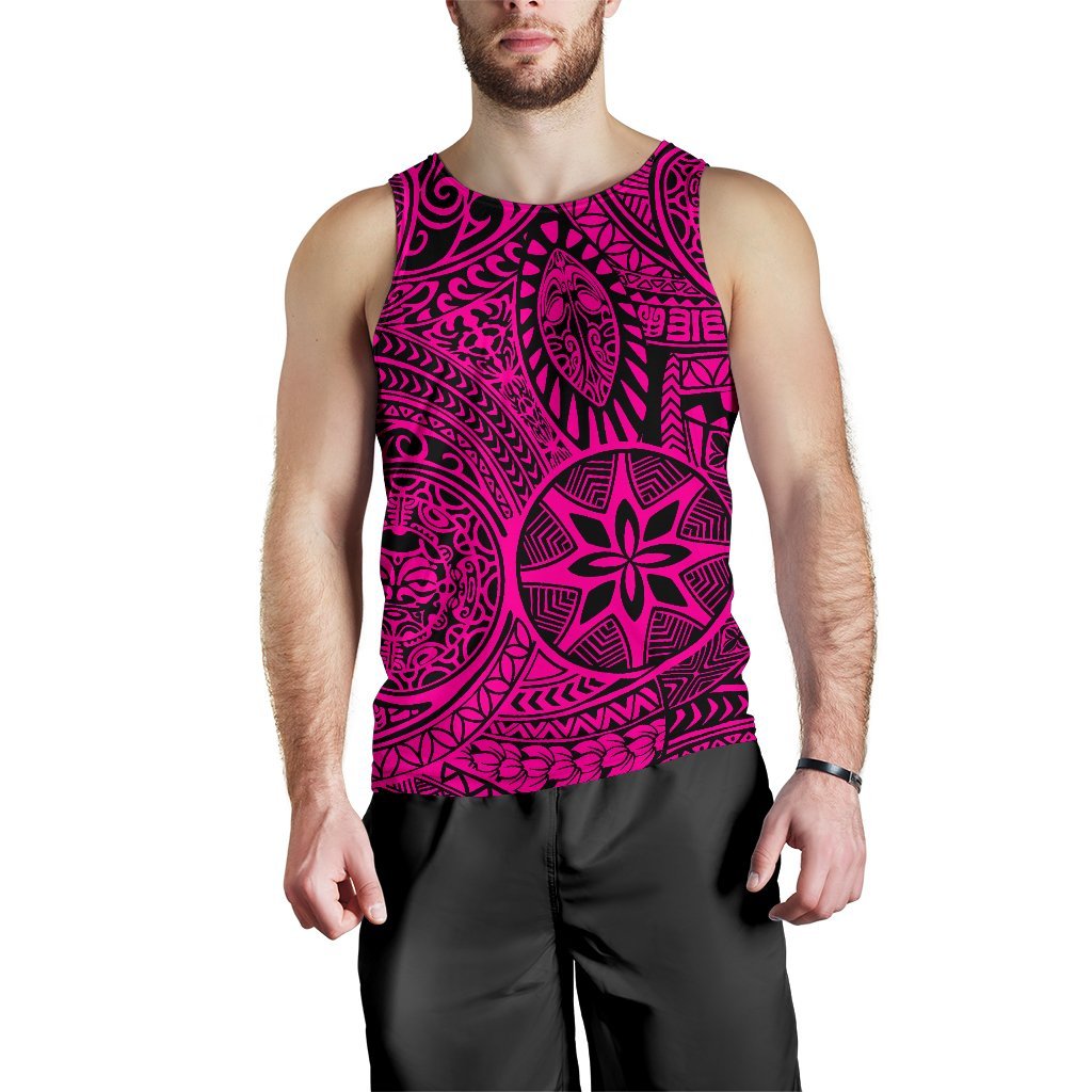 Polynesian Hawaiian Style Tribal Tattoo Pink Hawaii Men's Tank Top Pink - Polynesian Pride