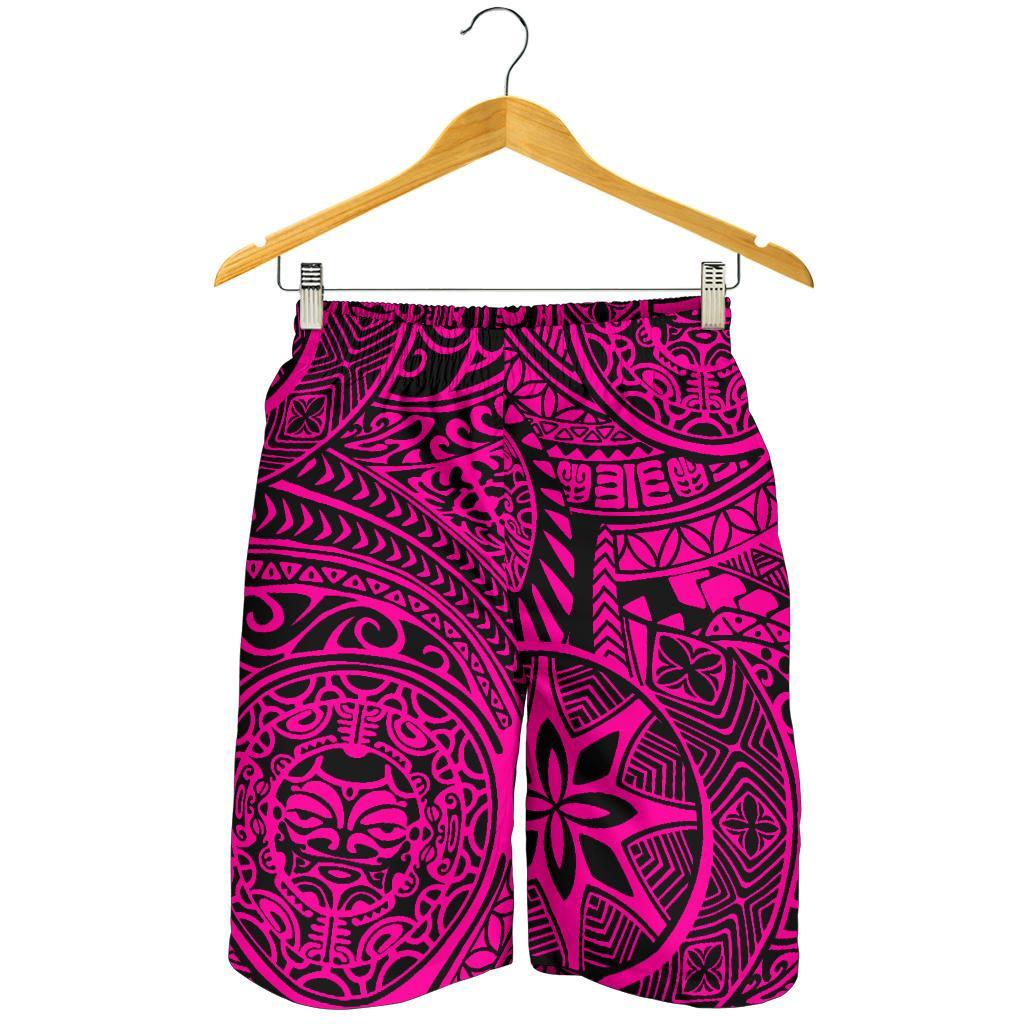 Polynesian Hawaiian Style Tribal Tattoo Pink Men's Short - Polynesian Pride